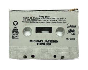 Estuche con cremallera de Michael Jackson - Estuche con cremallera para casete de Michael Jackson Thriller - Estuche para casete de Michael Jackson