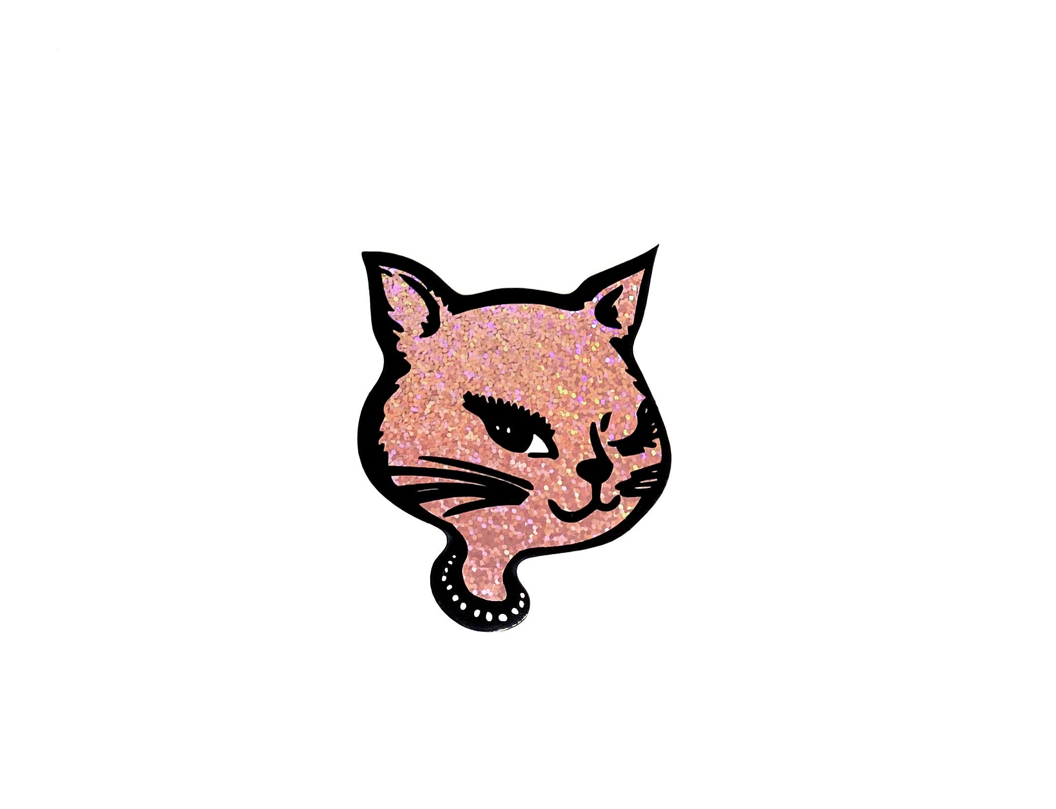 Retro Vintage Glitter Winking Cat Stickers 90s Winking Cat Etsy