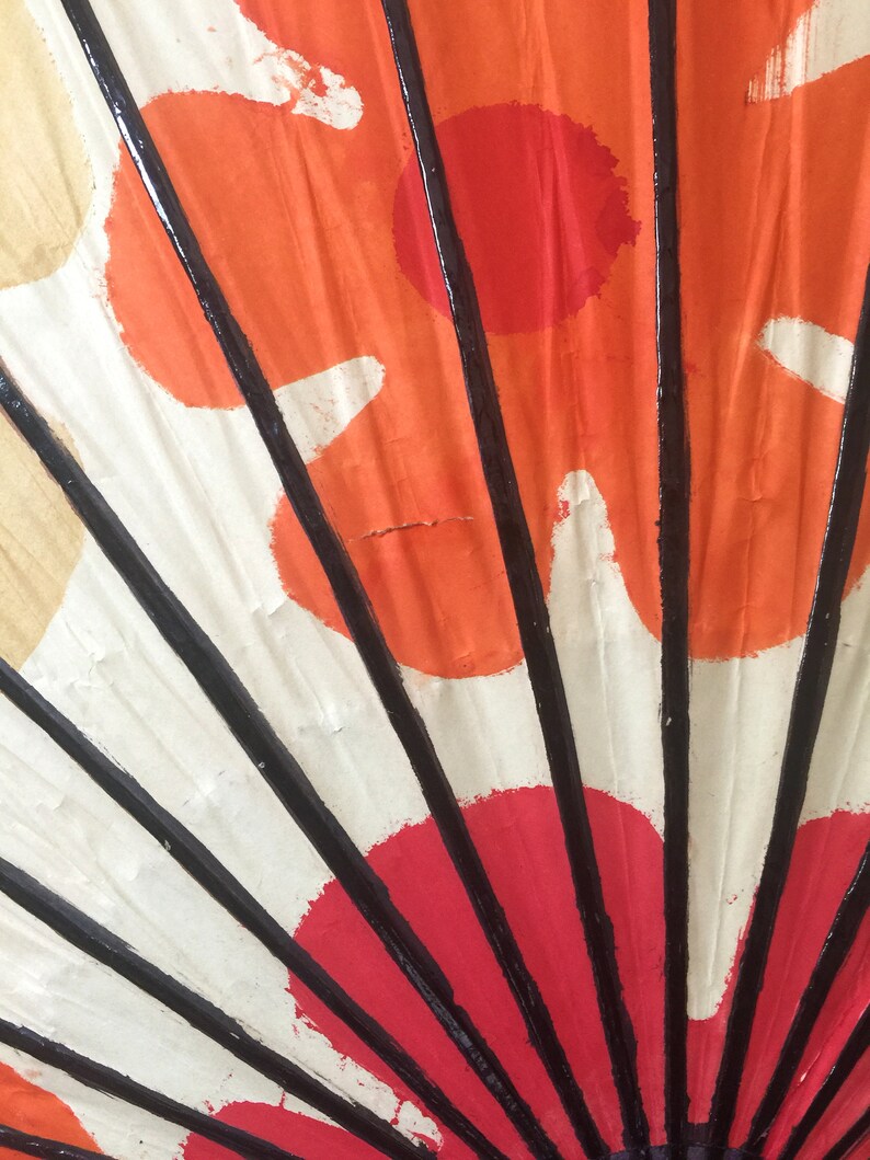 Flower Power Vintage 60/'s Mod Floral Paper Asian Umbrella Parasol Oriental Japanese Daisy Boho Kitsch Retro Hippy Hippie