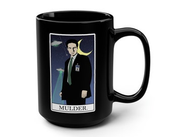 X-Files Mulder Tarot Card Mug - Fox Mulder I Want to Believe Coffee Cup