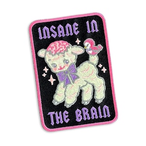 Insane in the Brain Cute Retro Embroidered Patch