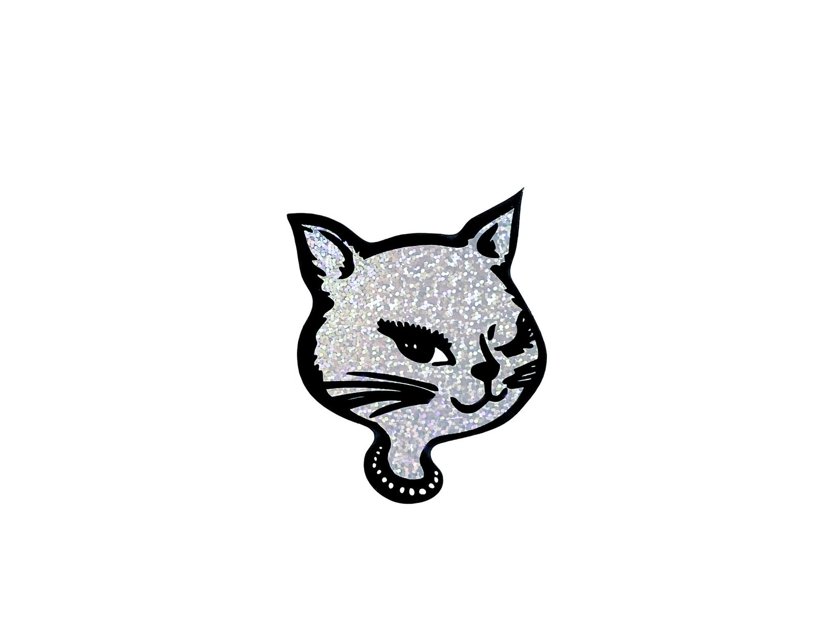Retro Vintage Glitter Winking Cat Stickers 90s Winking Cat Etsy