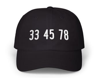 Gorra de béisbol 33 45 78 para amantes de los discos de vinilo - Gorra de papá audiófilo