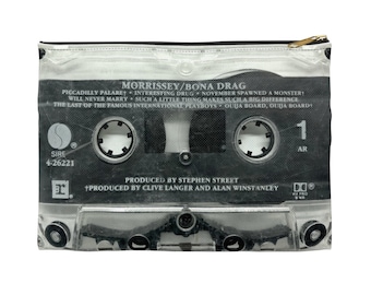 Morrissey Zipper Pouch - Morrissey Bona Drag Cassette Tape Zipper Pouch - The Smiths Cassette Tape Zipper Pouch