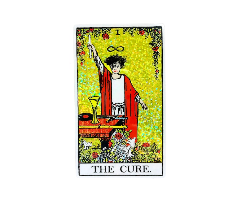 The Cure Sticker - The Cure Tarot Card Sticker - Robert Smith Sticker - Rider Waite Tarot - The Cure Bumper Sticker
