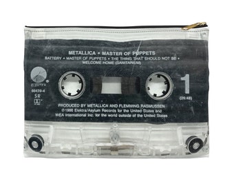 Metallica Zipper Pouch - Metallica Master of Puppets Cassette Tape Zipper Pouch - Metallica Cassette Tape Pouch