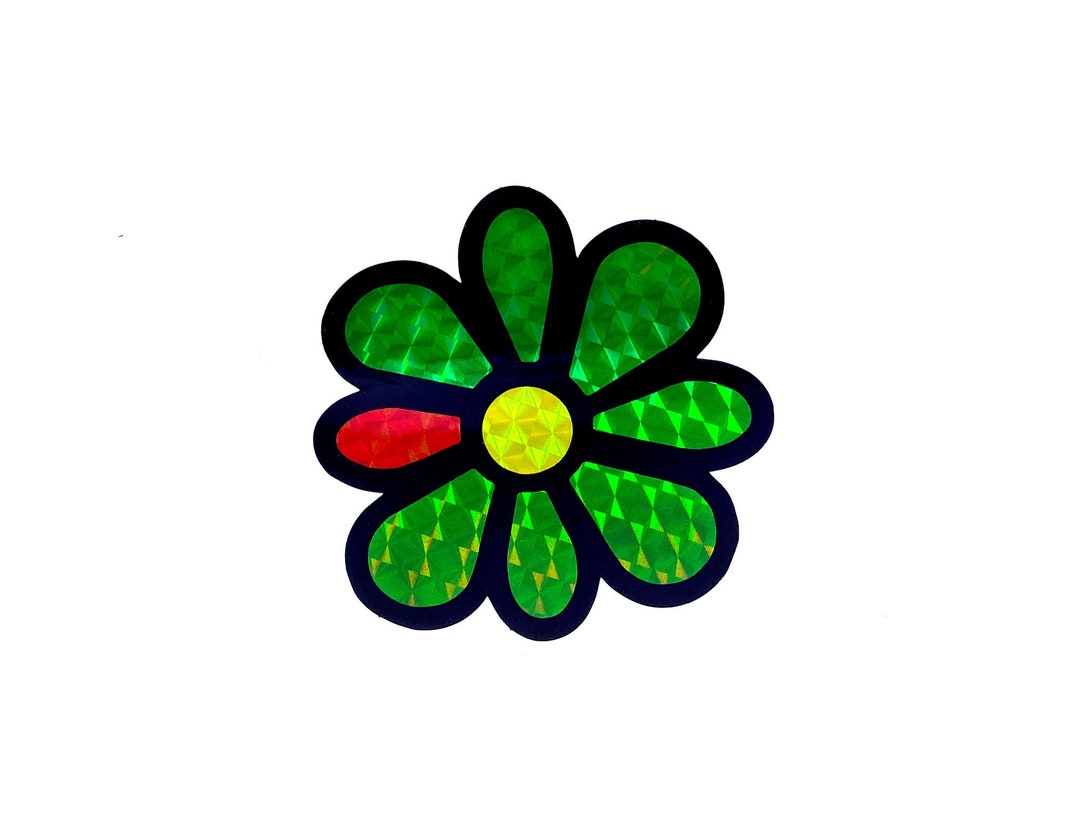 Retro 90s Y2K ICQ Flower Logo Sticker Vintage Computer AIM -  Denmark