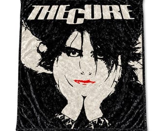 The Cure Crushed Velvet Blanket - Robert Smith Goth Throw Blanket