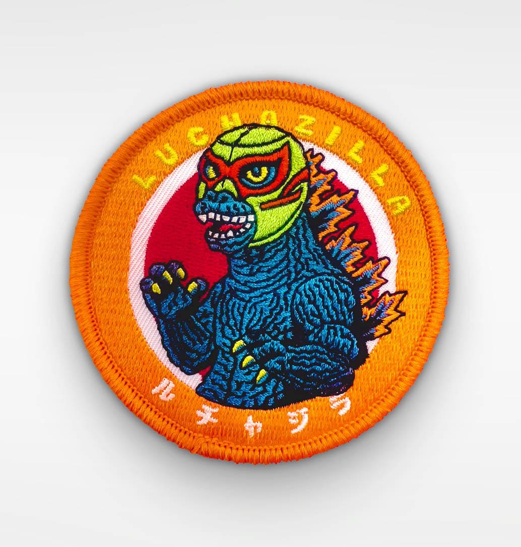 Luchazilla Round 3" Embroidered Patch