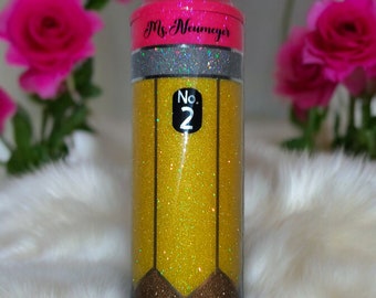 Glitter Pencil Holder: Personalized Teacher Appreciation Gift