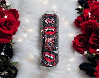 Vampire Glitter Tumbler | Bite Me Glitter Tumbler | Halloween Tumbler | Vampire| Gothic Drinkware | Glitter Tumbler | Vampire