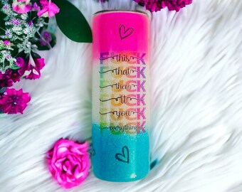 F Bomb Glitter Stainless Steel Tumbler: Expressive Drinkware