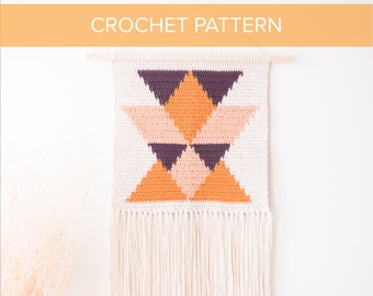 PDF CROCHET PATTERN • Terra Wall Hanging - Tapestry Modern Crochet Decor Wall Art