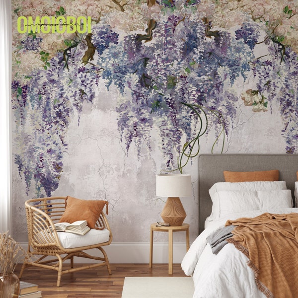 Wisteria Wallpaper - Etsy