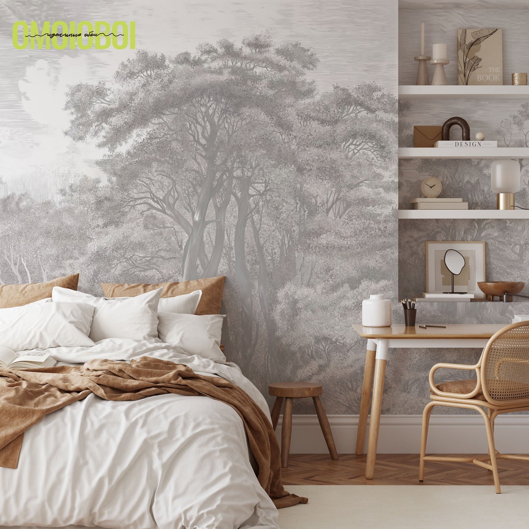 Vintage Forest Tree Wallpaper With Trees Ancient, Non-woven Wallpaper ...