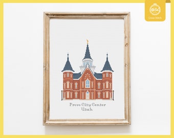 Provo City Center Utah Temple Cross Stitch Pattern - LDS Temple cross stitch - PDF file