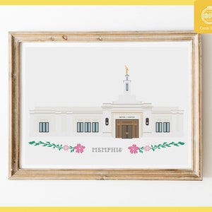 Memphis Tennessee Temple Cross Stitch Pattern - LDS Temple cross stitch - PDF file