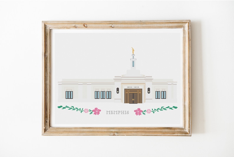Memphis Tennessee Temple Cross Stitch Pattern LDS Temple Etsy