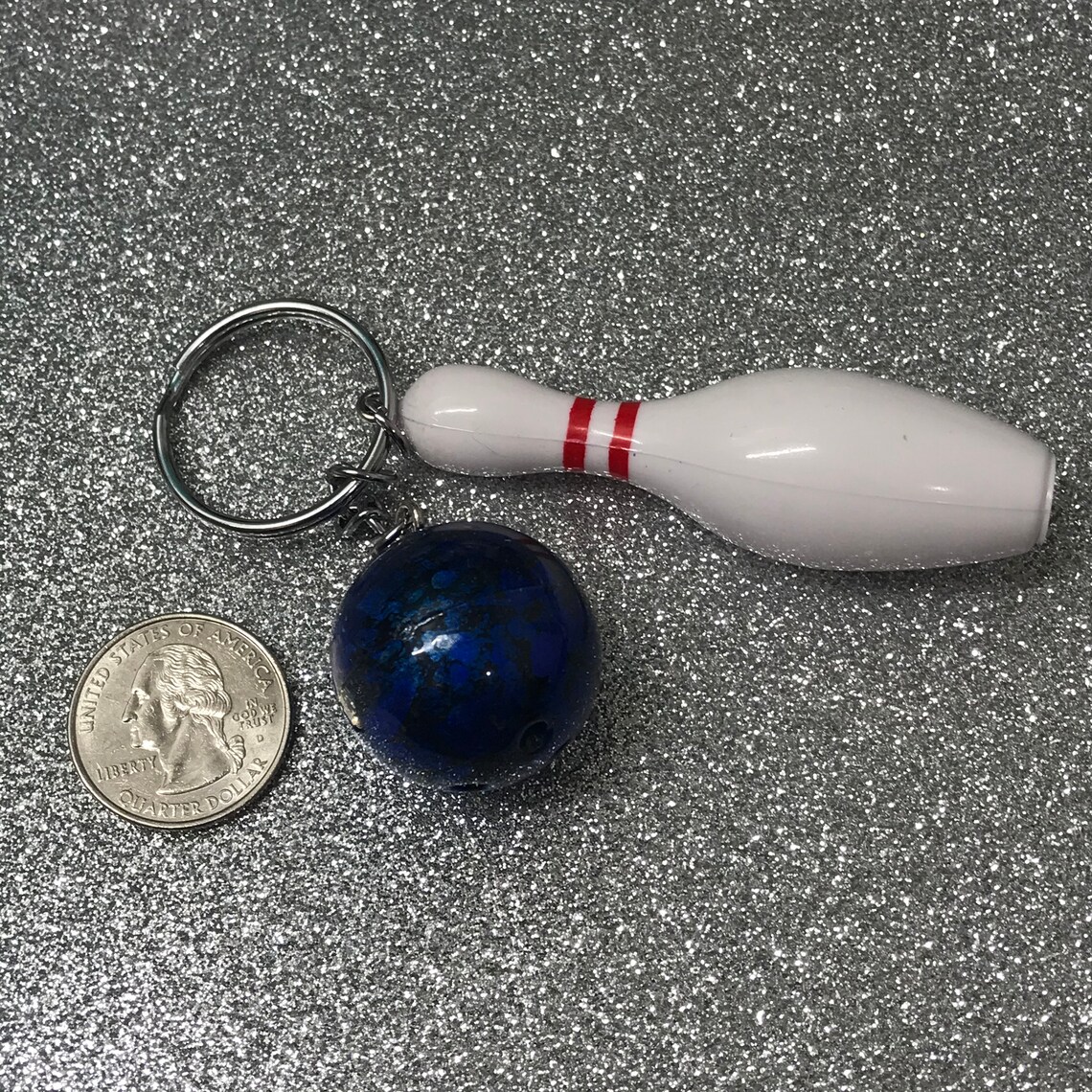 Personalized Pair of Bowling Pin & Ball Keychains 3 Pin Etsy