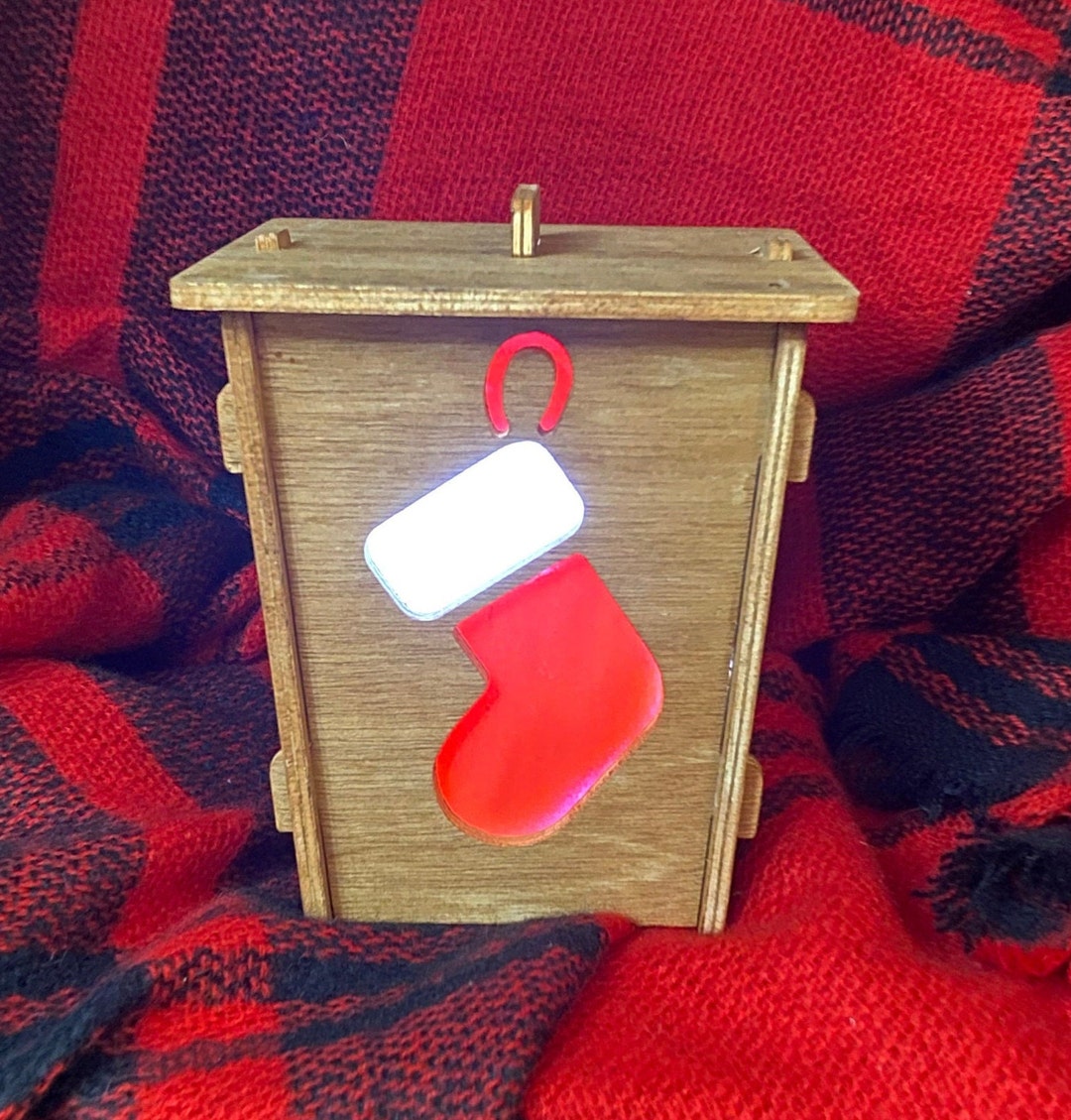 Christmas Lantern Stocking Holiday Wood Decor Etsy UK