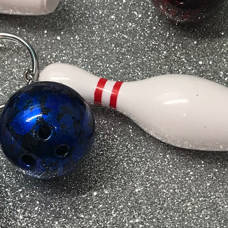 Personalized Bowling Ball and Pin Keychain Customized Gift Etsy
