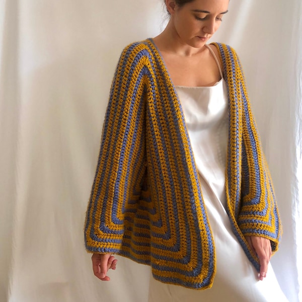 Kimono Cardigan, Haori jacket, Open jacket, bolero shrug, wool kimono, oversized cropped sweater, hand knit cardigan, gift for girlfriend