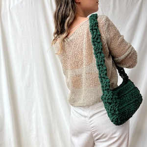 Chunky Knit Purse, Satchel Bag, Cotton épaule Purse, gros tricot fourre-tout, sac crossbody, sac tendance, cadeau tendance, Puffer Bag, sac vert