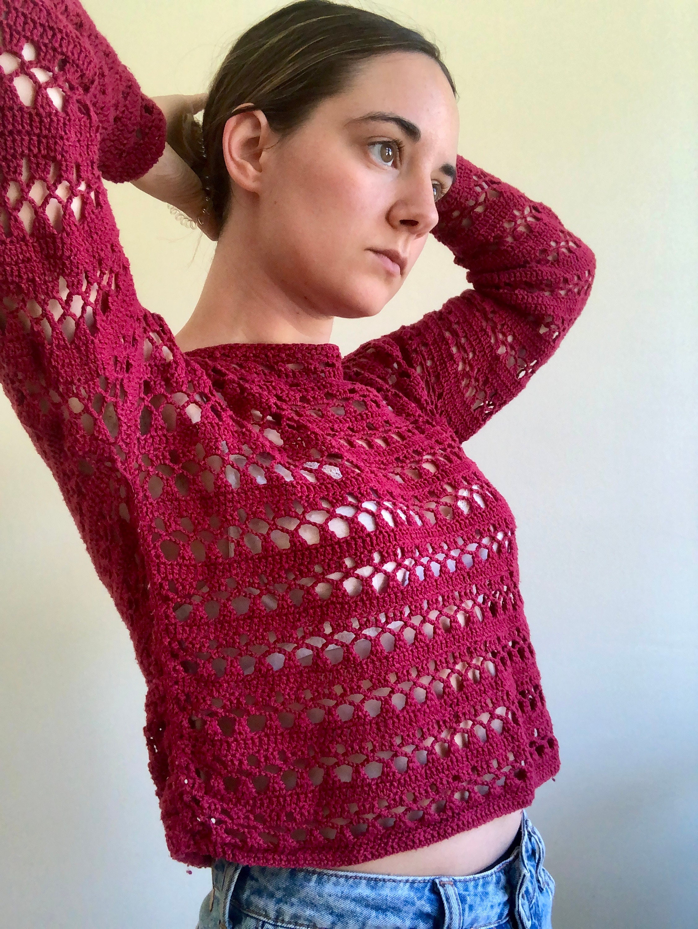 Crochet Sweater, Lace Sweater, Knit Crochet Sweater, Loose Crochet Sweater, Lace Sweater, Knit Crochet Sweater, Loose