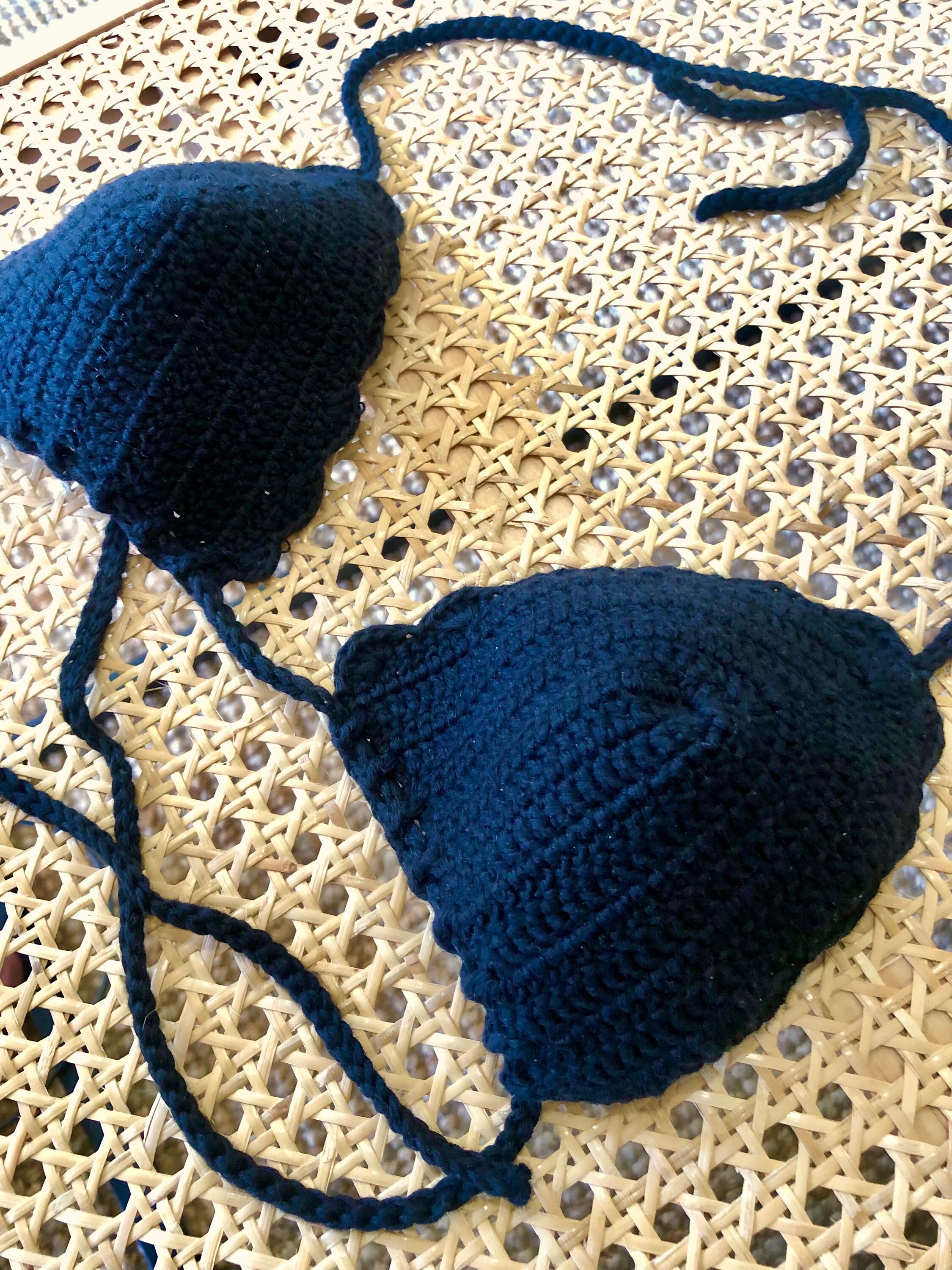 black crochet bikini top