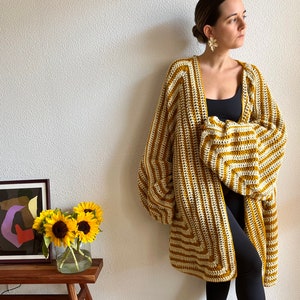 Black maxi cardigan, maxi sweater, cardigan long, longline cardigan, maxi duster sweater, oversized wool cardigan, kimono, crochet cardigan image 7