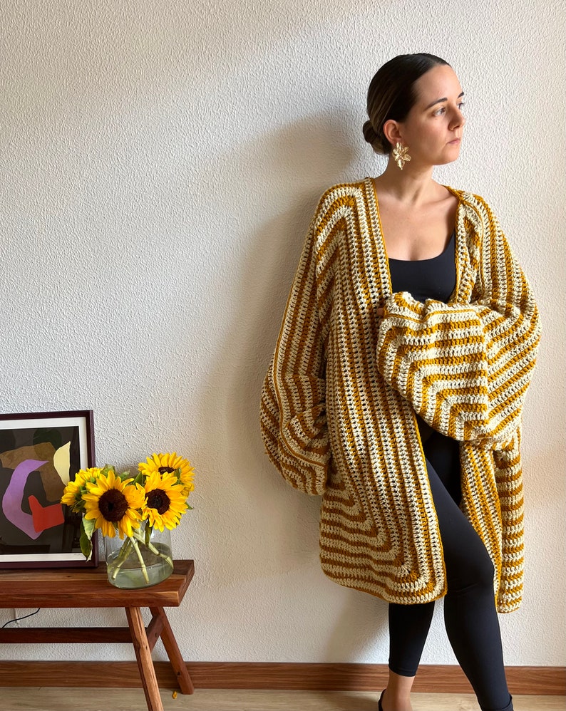 Black maxi cardigan, maxi sweater, cardigan long, longline cardigan, maxi duster sweater, oversized wool cardigan, kimono, crochet cardigan image 7