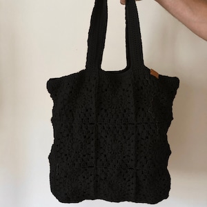 Crochet tote bag, knit bag, shoulder handbag, handmade shoulder bag, granny square bag crochet bag, woven bag, gift for mum, gift for her