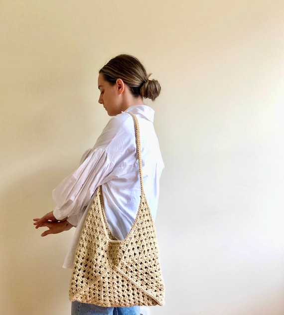 Borsa tote lavorata a maglia da donna Borsa a tracolla all