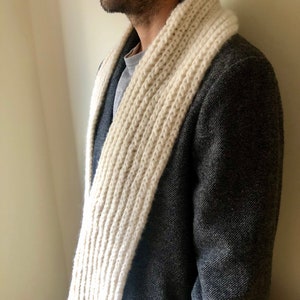 Wool scarf for men, alpaca wool scarf, Christmas gifts for men, handmade scarf, hand knitted scarf, soft wool scarf for men, gift for father image 7