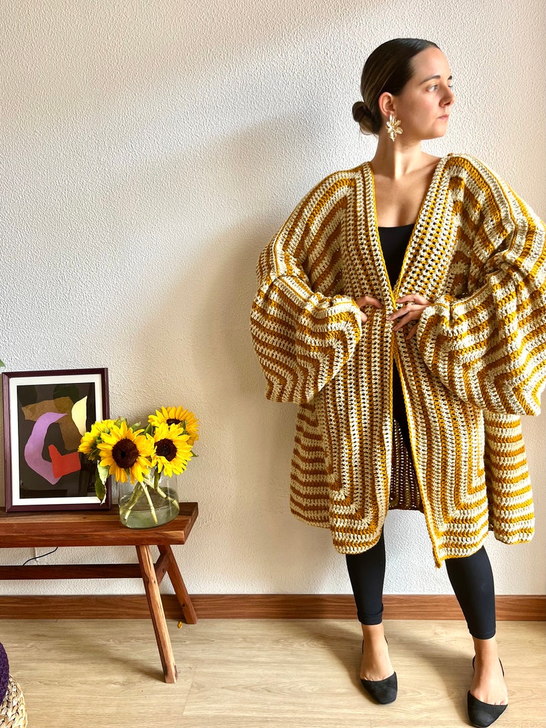 Black maxi cardigan, maxi sweater, cardigan long, longline cardigan, maxi duster sweater, oversized wool cardigan, kimono, crochet cardigan image 8