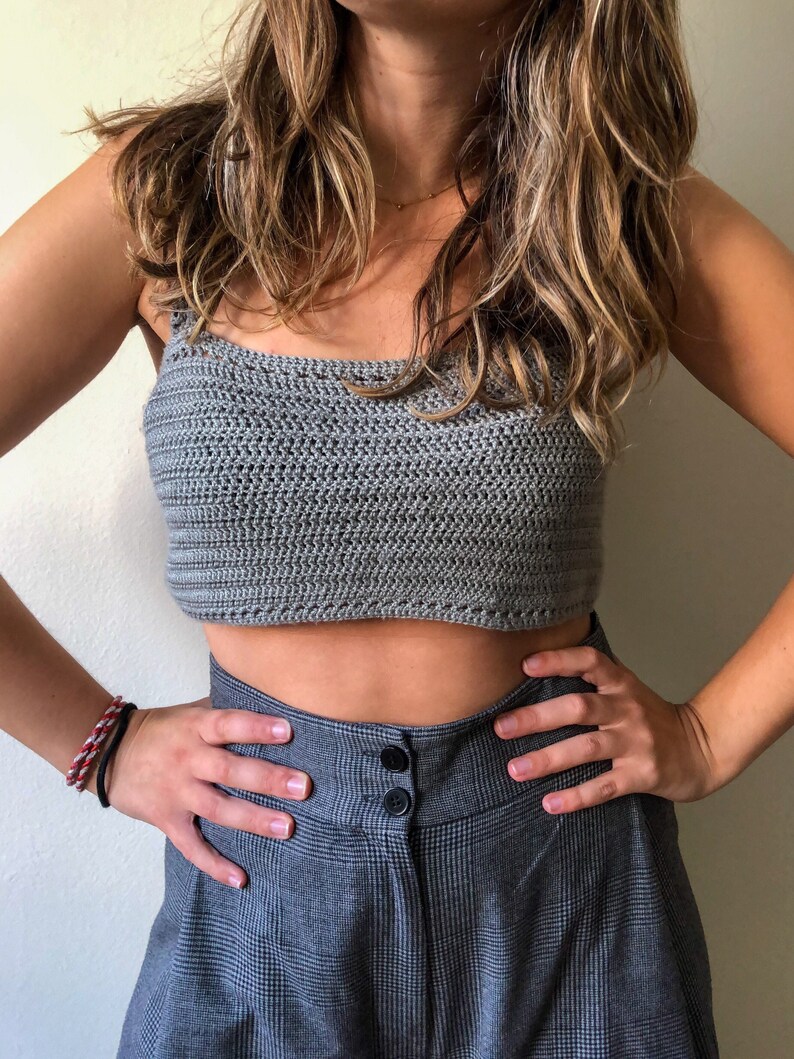 Cropped handmade crochet top Bandeau crochet top boho top Etsy
