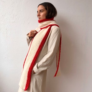 Alpaca and Merino wool scarf, large scarf, soft wool scarf, cozy scarf, chunky scarf for women, wool shawl, wool pashmina, hand knit scarf image 5