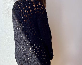 ★LMOOD★ Cottage Natural Yarn Round Cardigan Black MUSINSA | LMOOD Cottage Natural Yarn Round Cardigan Black