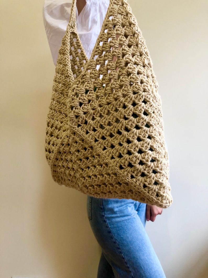 Hobo bag, crossbody shoulder bag, Crochet bag, Woven bag, beach large bag, everyday bag, retro bag, Granny square bag, straw bag, tote bag image 7