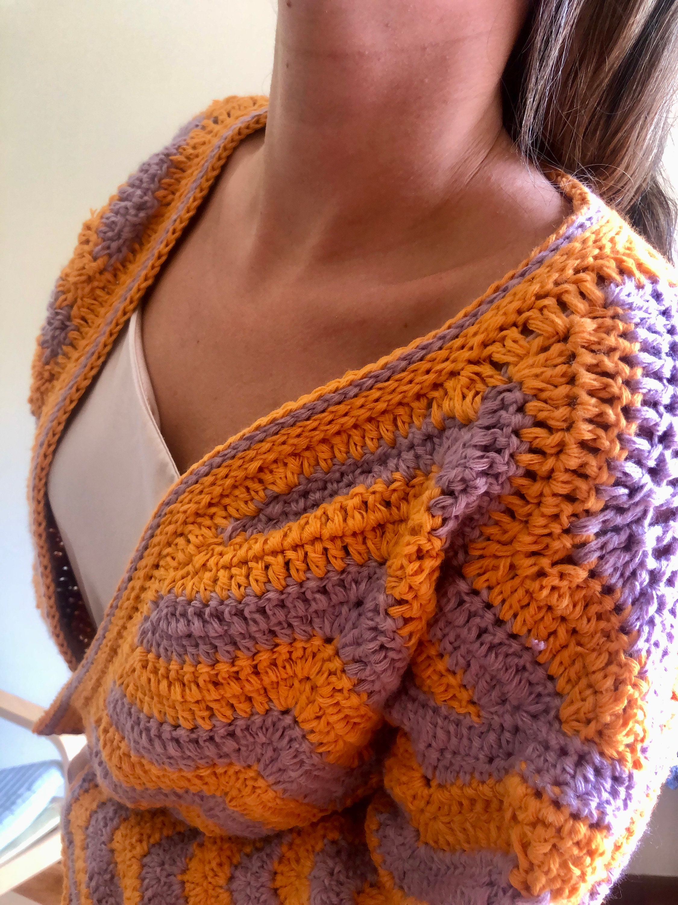 エイチシーエーイー HCAE GRADATION KNIT TOP （ORANGE x PURPLE） エイチシーエーイー HCAE GRADATION KNIT TOP （ORANGE x PURPLE