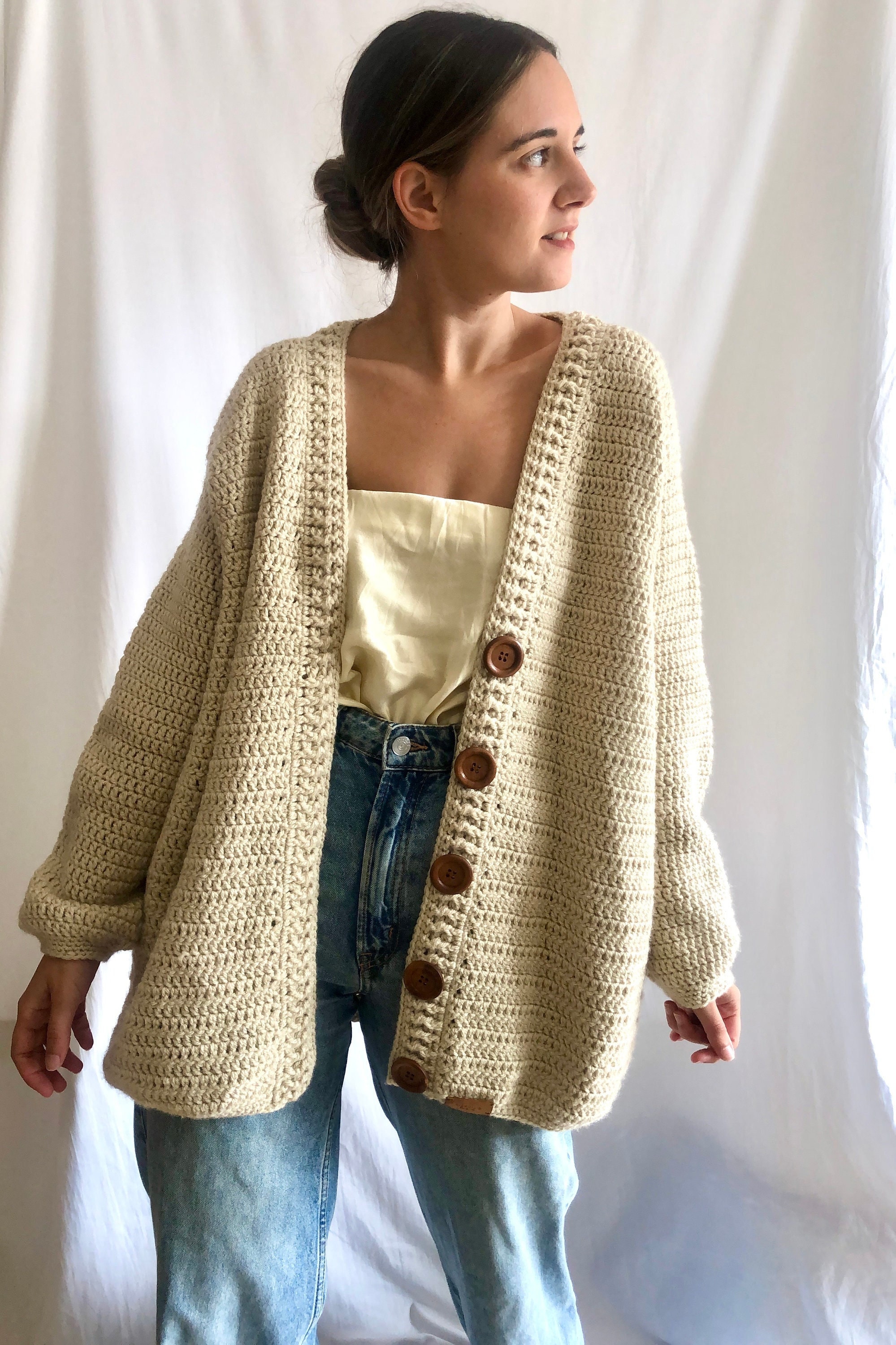 Oversize Cardigan Women, Beige Cardigan, Cottagecore Oversize Cardigan Women, Beige Cardigan, Cottagecore