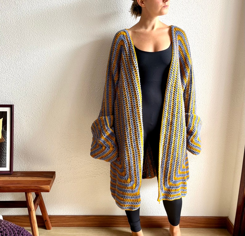 Black maxi cardigan, maxi sweater, cardigan long, longline cardigan, maxi duster sweater, oversized wool cardigan, kimono, crochet cardigan image 9