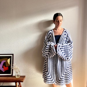 Black maxi cardigan, maxi sweater, cardigan long, longline cardigan, maxi duster sweater, oversized wool cardigan, kimono, crochet cardigan image 10