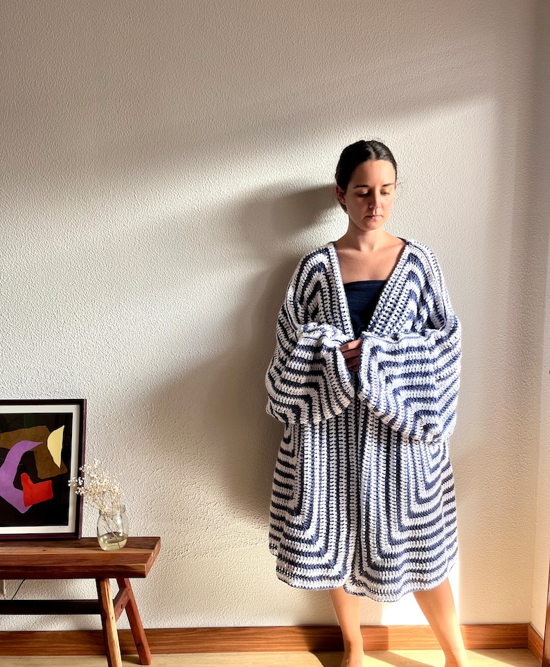 Black maxi cardigan, maxi sweater, cardigan long, longline cardigan, maxi duster sweater, oversized wool cardigan, kimono, crochet cardigan image 10