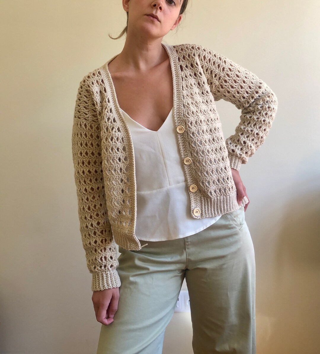 Long Sleeve Cardigan Women, Button up Cardigan, Lace Cardigan, Hand ...
