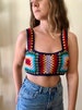 Granny square top, granny tube, Crochet tops, crochet crop top, rainbow top, tank top, retro top, crochet top for women, crochet lace top 