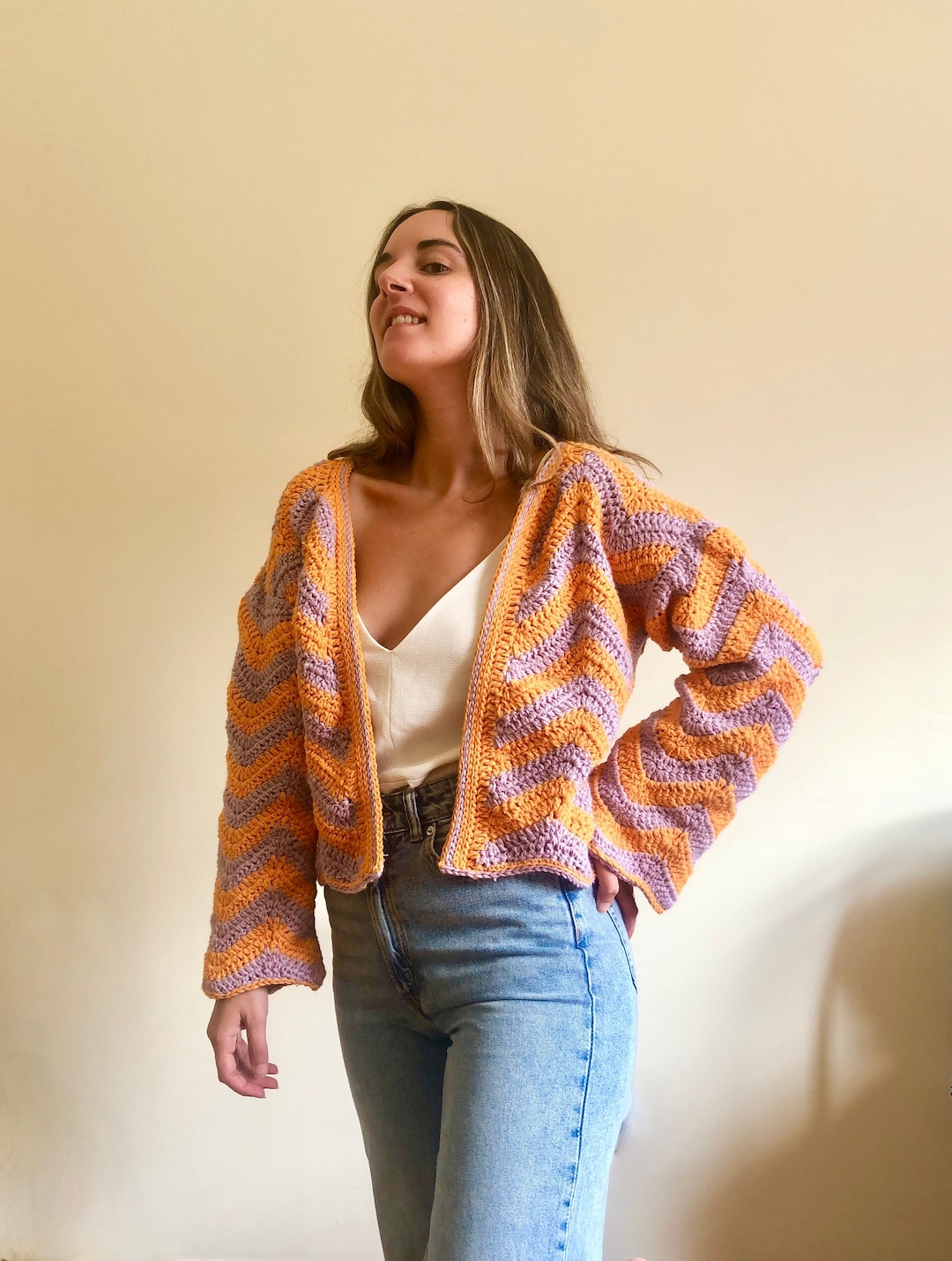エイチシーエーイー HCAE GRADATION KNIT TOP （ORANGE x PURPLE） エイチシーエーイー HCAE GRADATION KNIT TOP