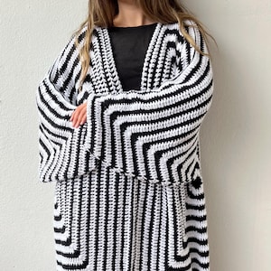 Black maxi cardigan, maxi sweater, cardigan long, longline cardigan, maxi duster sweater, oversized wool cardigan, kimono, crochet cardigan image 14