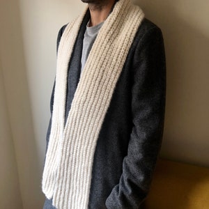 Wool scarf for men, alpaca wool scarf, Christmas gifts for men, handmade scarf, hand knitted scarf, soft wool scarf for men, gift for father image 5