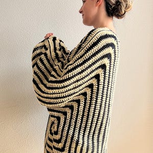 Black maxi cardigan, maxi sweater, cardigan long, longline cardigan, maxi duster sweater, oversized wool cardigan, kimono, crochet cardigan image 16